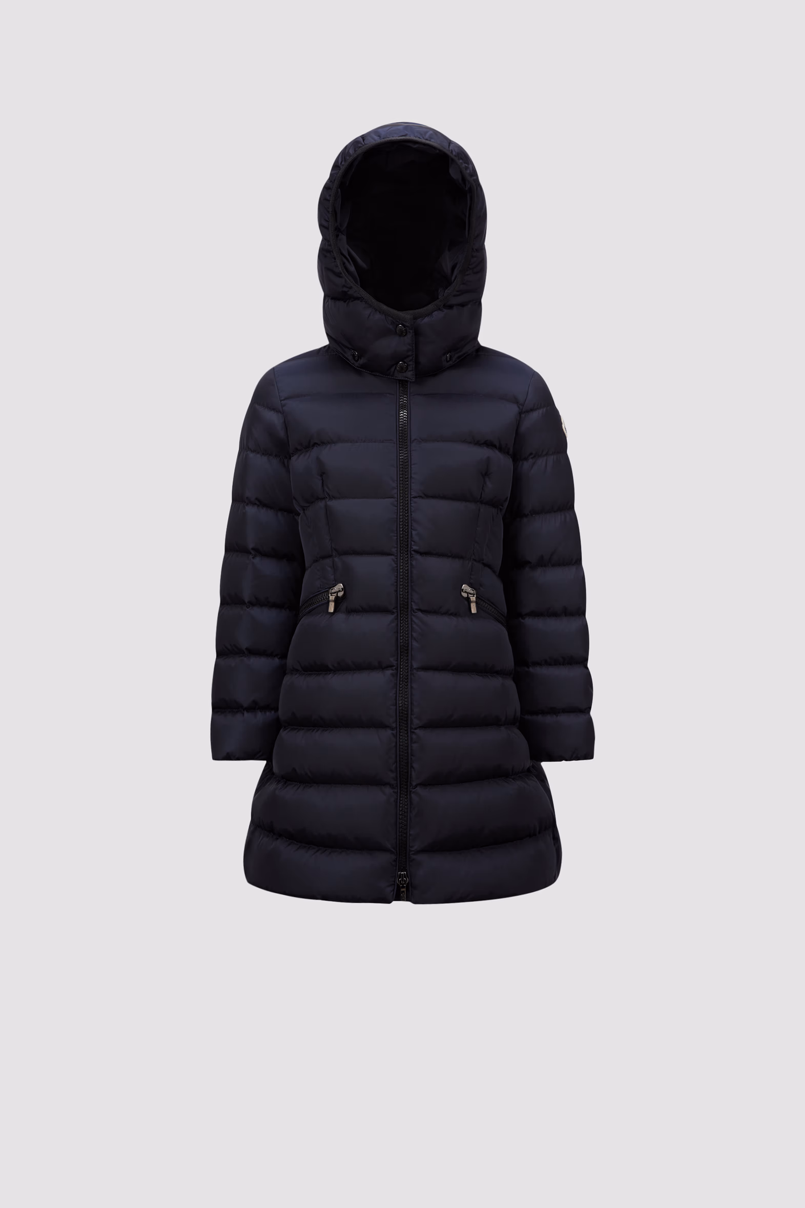 Charpal Hooded Long Down Jacket Girl Night Blue Moncler 0